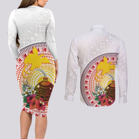 Hapi De Bilong Indipendens Papua New Guinea Couples Matching Long Sleeve Bodycon Dress and Long Sleeve Button Shirt PNG Lime Pot