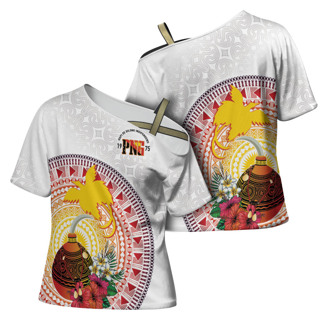 Hapi De Bilong Indipendens Papua New Guinea Cross Shoulder Shirt PNG Lime Pot