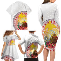Hapi De Bilong Indipendens Papua New Guinea Family Matching Long Sleeve Bodycon Dress and Hawaiian Shirt PNG Lime Pot