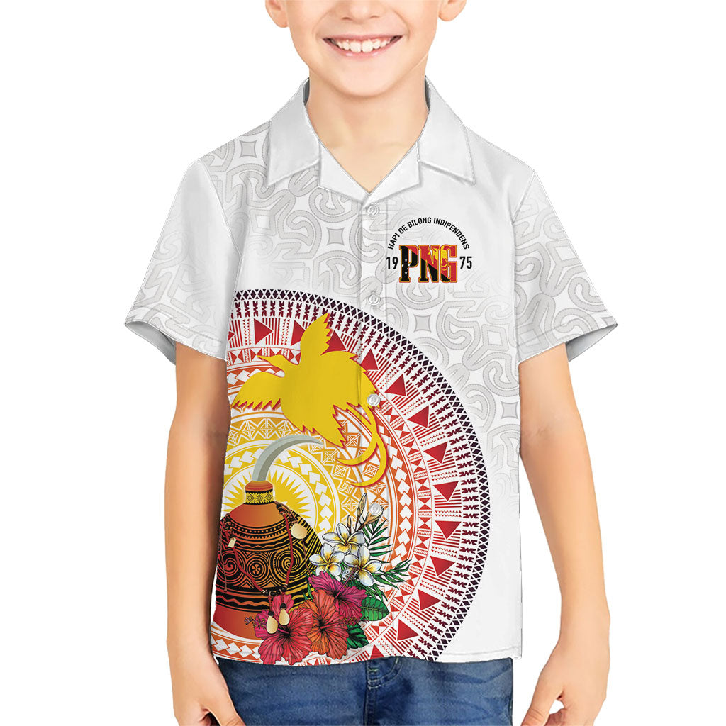 Hapi De Bilong Indipendens Papua New Guinea Family Matching Short Sleeve Bodycon Dress and Hawaiian Shirt PNG Lime Pot