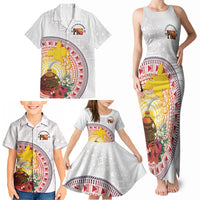 Hapi De Bilong Indipendens Papua New Guinea Family Matching Tank Maxi Dress and Hawaiian Shirt PNG Lime Pot LT7 - Polynesian Pride