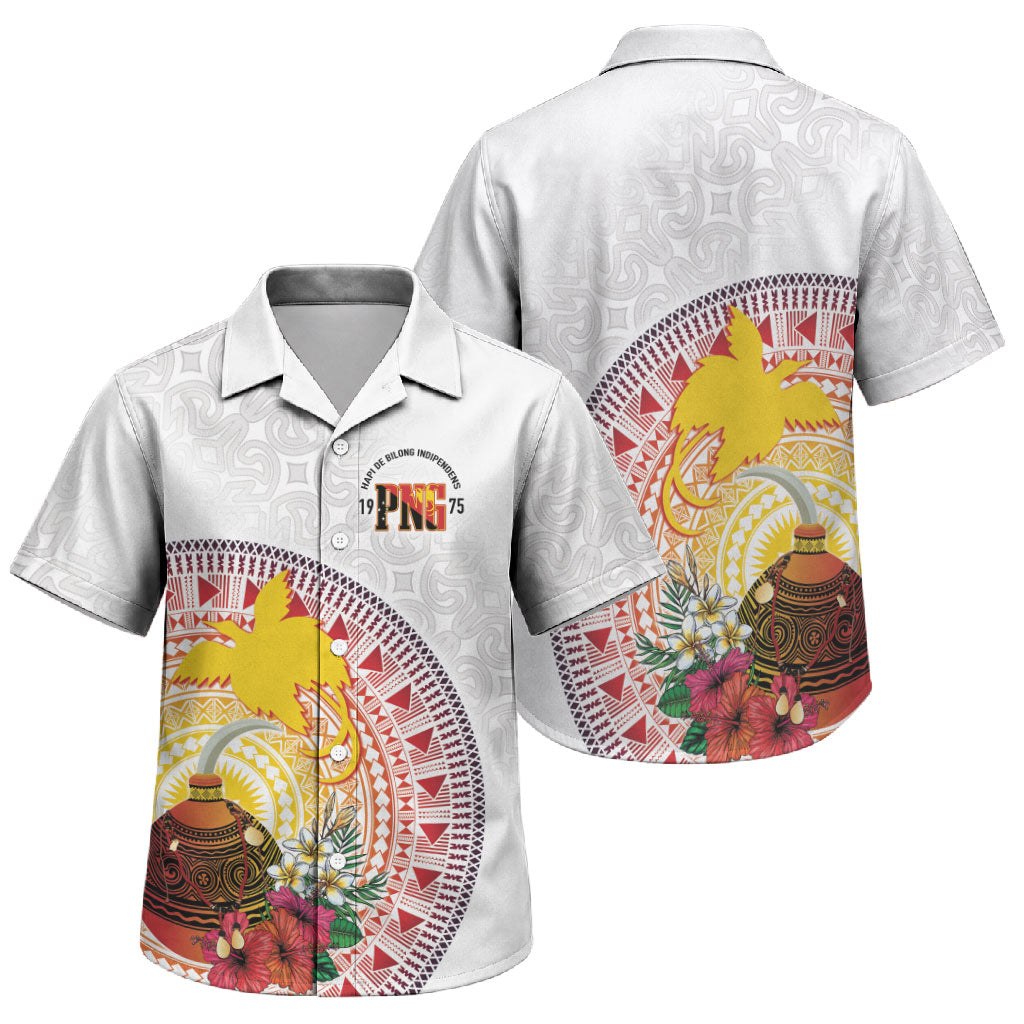 Hapi De Bilong Indipendens Papua New Guinea Family Matching Tank Maxi Dress and Hawaiian Shirt PNG Lime Pot LT7 Son's Shirt White - Polynesian Pride