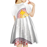Hapi De Bilong Indipendens Papua New Guinea Kid Short Sleeve Dress PNG Lime Pot