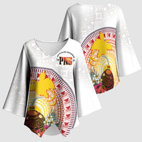 Hapi De Bilong Indipendens Papua New Guinea Kimono Sleeve Blouse PNG Lime Pot