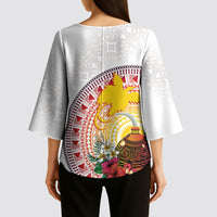 Hapi De Bilong Indipendens Papua New Guinea Kimono Sleeve Blouse PNG Lime Pot