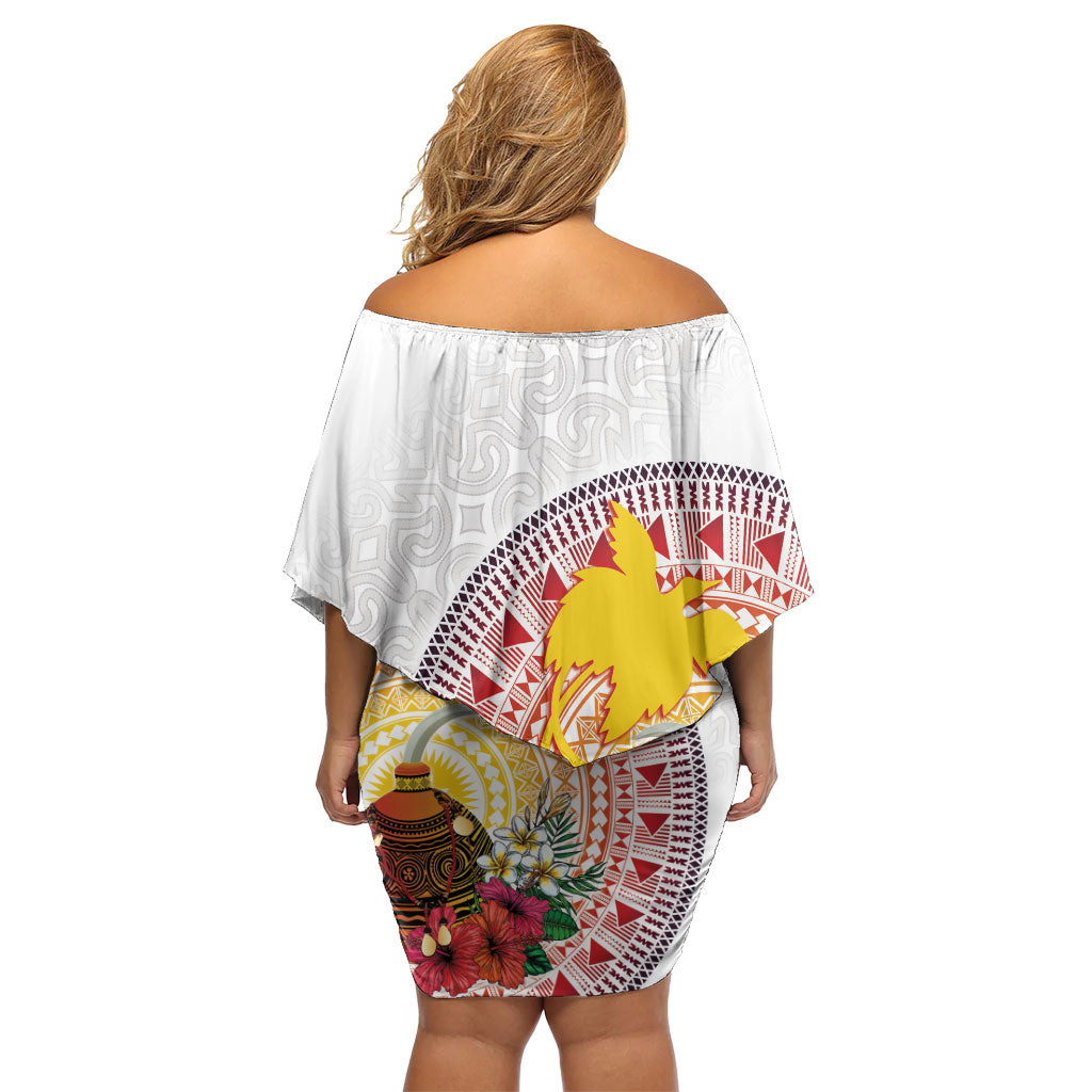 Hapi De Bilong Indipendens Papua New Guinea Off Shoulder Short Dress PNG Lime Pot