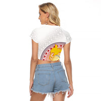Hapi De Bilong Indipendens Papua New Guinea Raglan Cropped T Shirt PNG Lime Pot