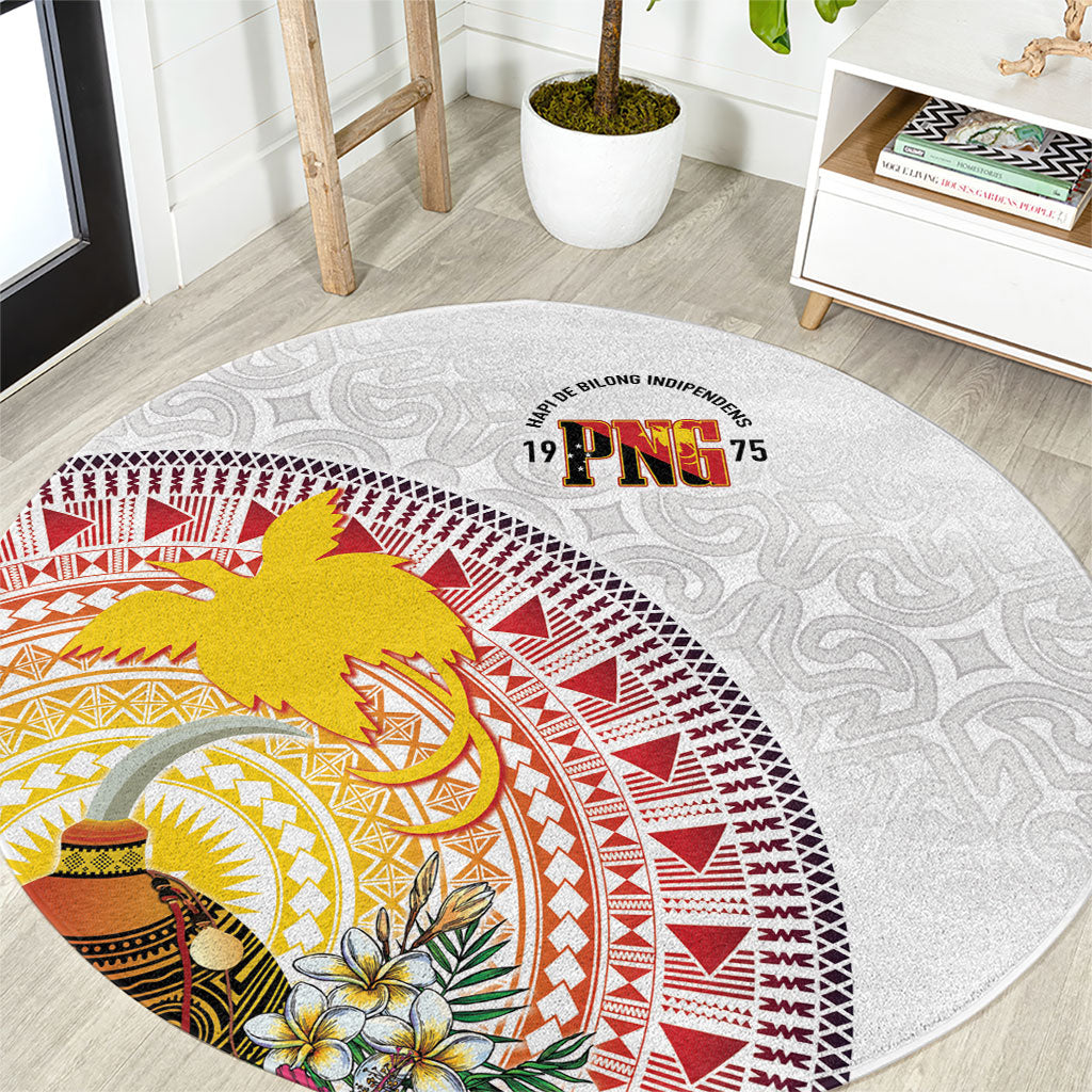 Hapi De Bilong Indipendens Papua New Guinea Round Carpet PNG Lime Pot