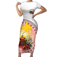 Hapi De Bilong Indipendens Papua New Guinea Short Sleeve Bodycon Dress PNG Lime Pot