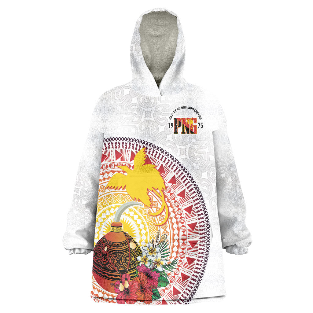 Hapi De Bilong Indipendens Papua New Guinea Wearable Blanket Hoodie PNG Lime Pot