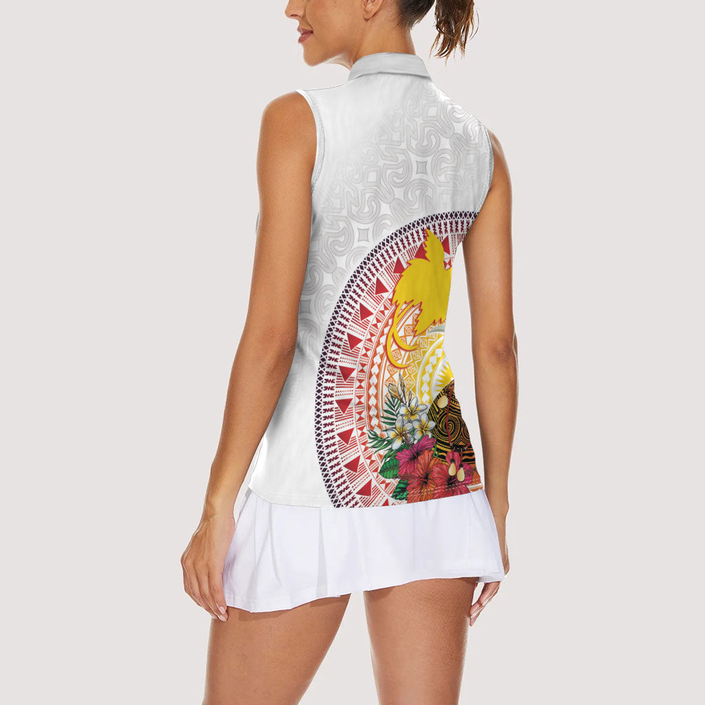 Hapi De Bilong Indipendens Papua New Guinea Women Sleeveless Polo Shirt PNG Lime Pot
