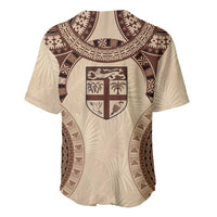 Bula Fiji Day 55th Anniversary Masi Tapa Baseball Jersey Emerald Jubilee - Beige - Polynesian Pride