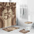Bula Fiji Day 55th Anniversary Masi Tapa Bathroom Set Emerald Jubilee - Beige - Polynesian Pride