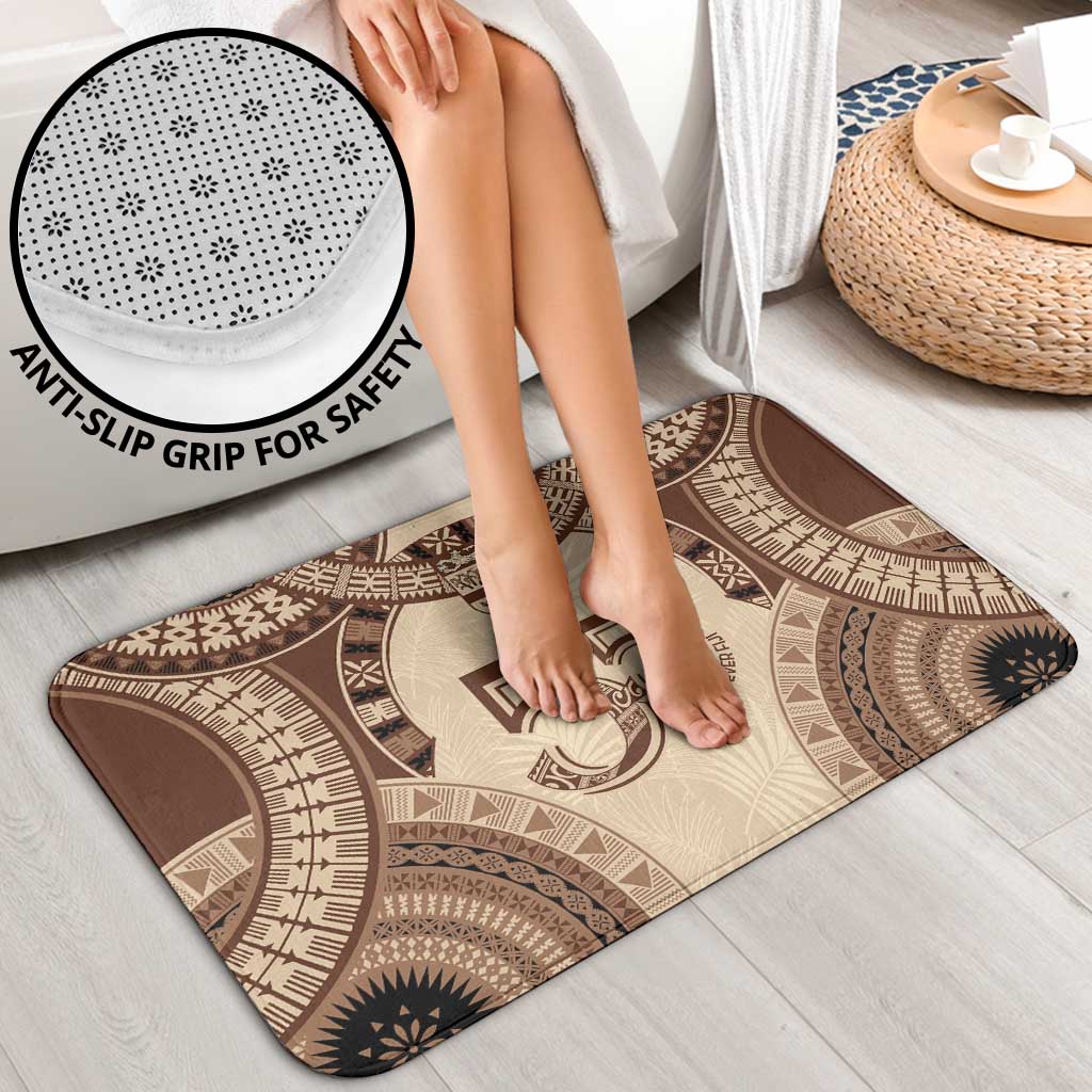 Bula Fiji Day 55th Anniversary Masi Tapa Bathroom Set Emerald Jubilee - Beige - Polynesian Pride