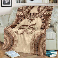 Bula Fiji Day 55th Anniversary Masi Tapa Blanket Emerald Jubilee - Beige - Polynesian Pride