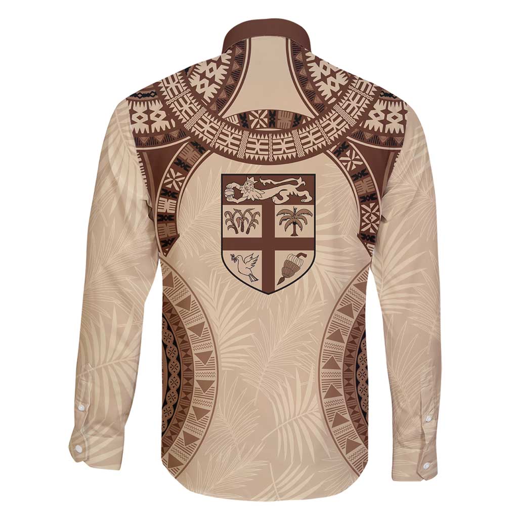 Bula Fiji Day 55th Anniversary Masi Tapa Family Matching Short Sleeve Bodycon Dress and Hawaiian Shirt Emerald Jubilee - Beige - Polynesian Pride