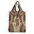 Bula Fiji Day 55th Anniversary Masi Tapa Grocery Bag Emerald Jubilee - Beige - Polynesian Pride