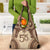 Bula Fiji Day 55th Anniversary Masi Tapa Grocery Bag Emerald Jubilee - Beige - Polynesian Pride