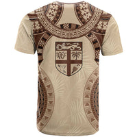 Bula Fiji Day 55th Anniversary Masi Tapa T Shirt Emerald Jubilee - Beige - Polynesian Pride
