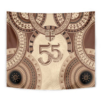 Bula Fiji Day 55th Anniversary Masi Tapa Tapestry Emerald Jubilee - Beige LT7 - Polynesian Pride