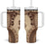 Bula Fiji Day 55th Anniversary Masi Tapa Tumbler With Handle Emerald Jubilee - Beige - Polynesian Pride