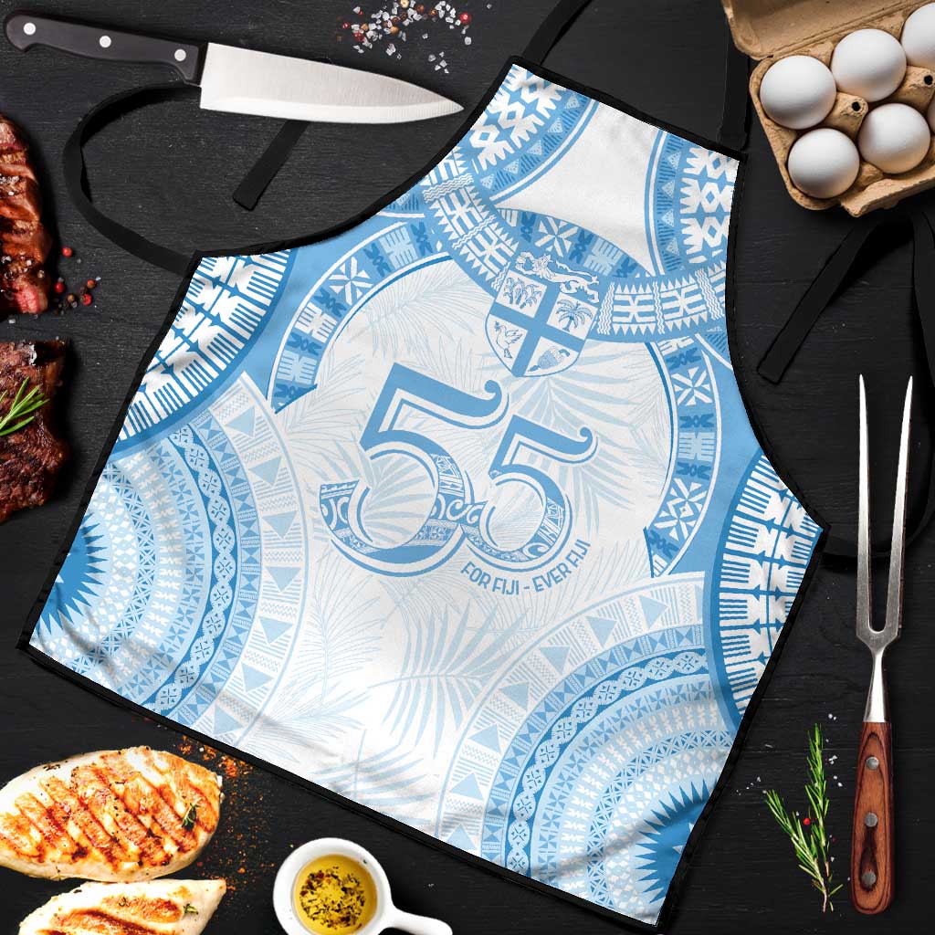 Bula Fiji Day 55th Anniversary Masi Tapa Apron Emerald Jubilee - Turquoise - Polynesian Pride