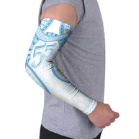 Bula Fiji Day 55th Anniversary Masi Tapa Arm Sleeves Emerald Jubilee - Turquoise - Polynesian Pride