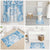 Bula Fiji Day 55th Anniversary Masi Tapa Bathroom Set Emerald Jubilee - Turquoise - Polynesian Pride