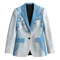 Bula Fiji Day 55th Anniversary Masi Tapa Blazer Emerald Jubilee - Turquoise - Polynesian Pride