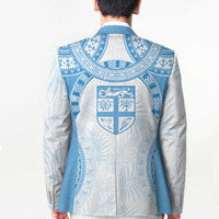 Bula Fiji Day 55th Anniversary Masi Tapa Blazer Emerald Jubilee - Turquoise - Polynesian Pride