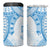 Bula Fiji Day 55th Anniversary Masi Tapa 4 in 1 Can Cooler Tumbler Emerald Jubilee - Turquoise - Polynesian Pride