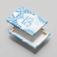 Bula Fiji Day 55th Anniversary Masi Tapa Canvas Wall Art Emerald Jubilee - Turquoise - Polynesian Pride