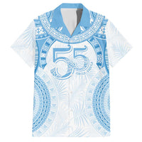Bula Fiji Day 55th Anniversary Masi Tapa Family Matching Puletasi and Hawaiian Shirt Emerald Jubilee - Turquoise - Polynesian Pride