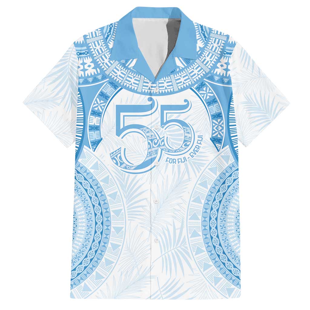 Bula Fiji Day 55th Anniversary Masi Tapa Hawaiian Shirt Emerald Jubilee - Turquoise - Polynesian Pride