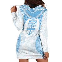 Bula Fiji Day 55th Anniversary Masi Tapa Hoodie Dress Emerald Jubilee - Turquoise - Polynesian Pride