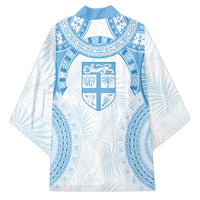 Bula Fiji Day 55th Anniversary Masi Tapa Kimono Emerald Jubilee - Turquoise LT7 - Polynesian Pride