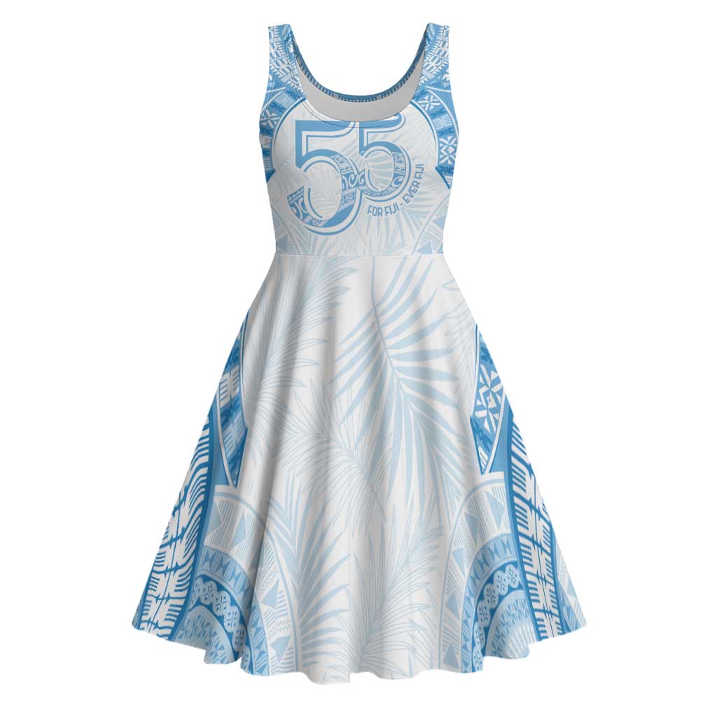 Bula Fiji Day 55th Anniversary Masi Tapa Midi Dress Emerald Jubilee - Turquoise - Polynesian Pride