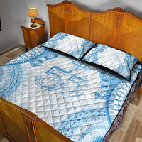 Bula Fiji Day 55th Anniversary Masi Tapa Quilt Bed Set Emerald Jubilee - Turquoise - Polynesian Pride