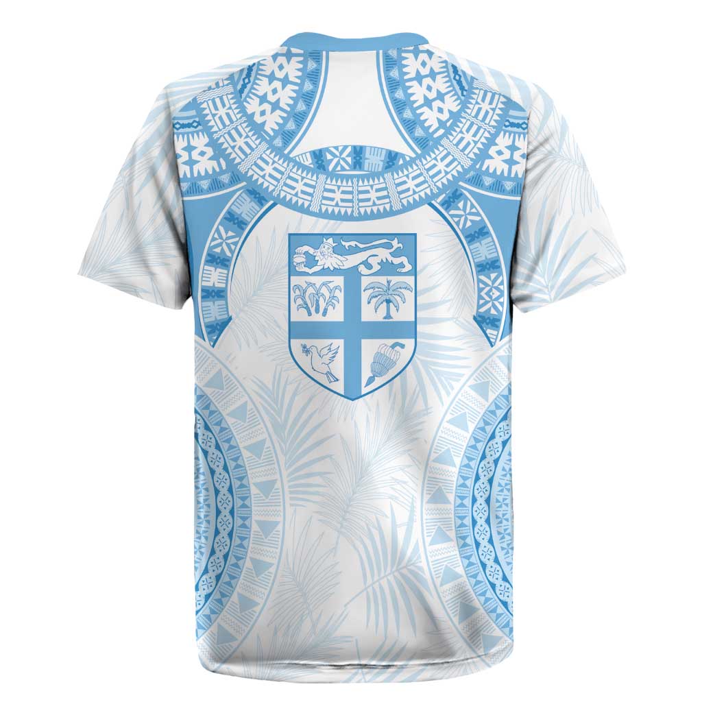 Bula Fiji Day 55th Anniversary Masi Tapa Rugby Jersey Emerald Jubilee - Turquoise - Polynesian Pride