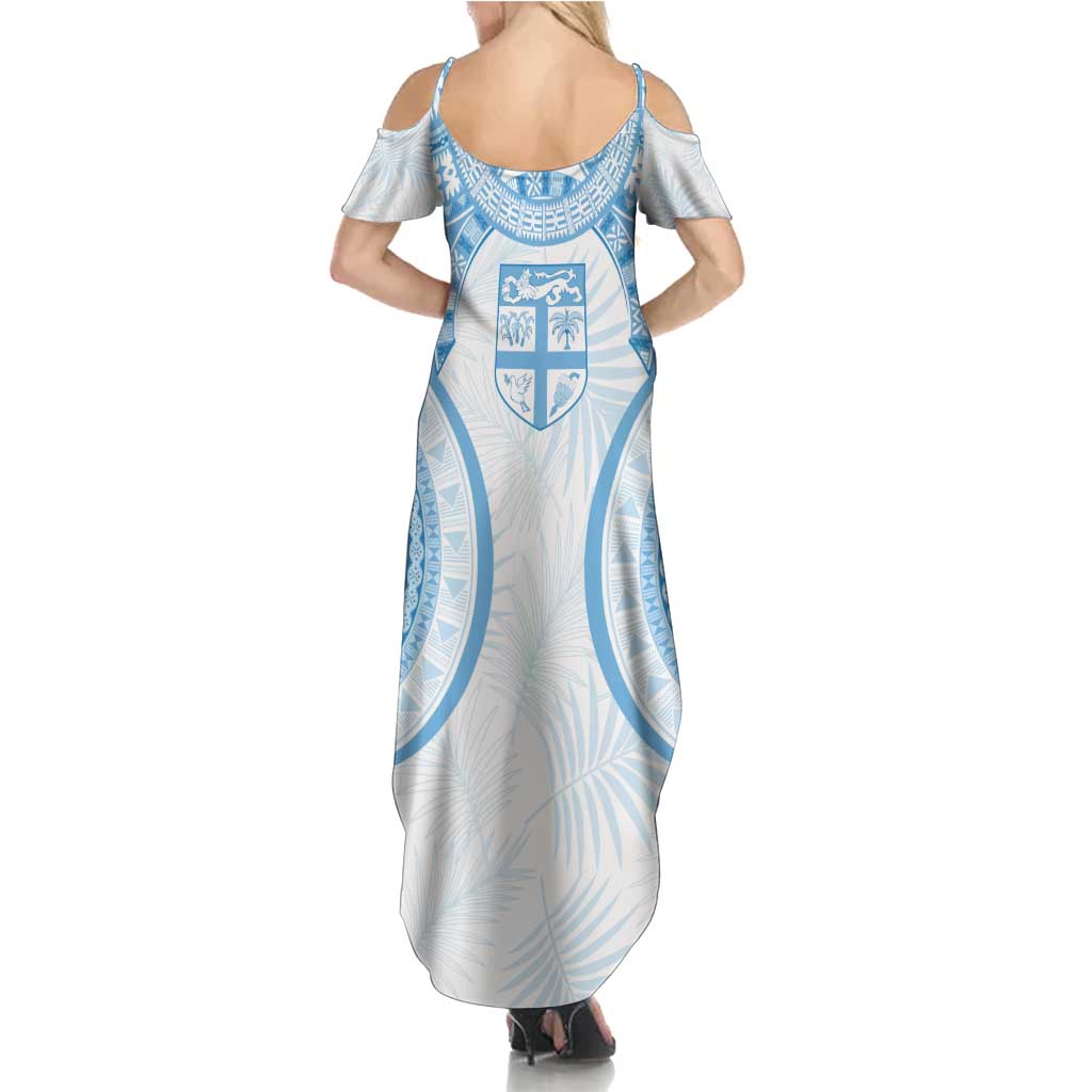 Bula Fiji Day 55th Anniversary Masi Tapa Summer Maxi Dress Emerald Jubilee - Turquoise - Polynesian Pride