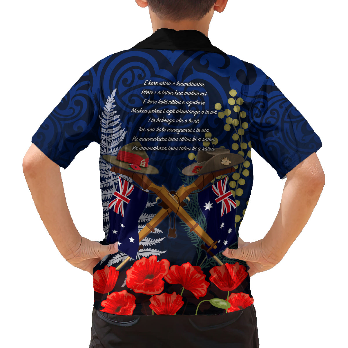 Anzac Day Aussie Mix Maori In Memories Family Matching Puletasi and Hawaiian Shirt LT7 - Polynesian Pride