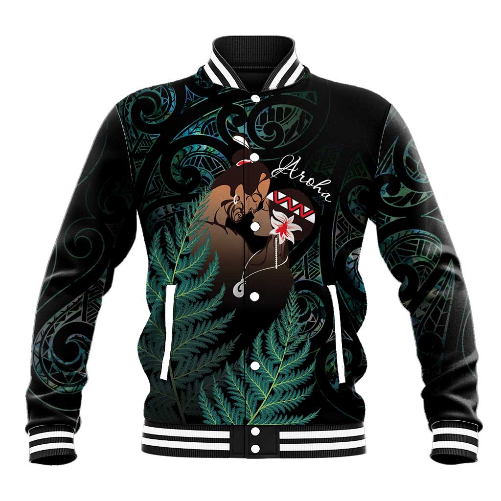 Maori Hongi Valentine Baseball Jacket Aroha Ahau Ki A Koe