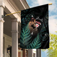 Maori Hongi Valentine Garden Flag Aroha Ahau Ki A Koe LT7 House Flag Emerald - Polynesian Pride