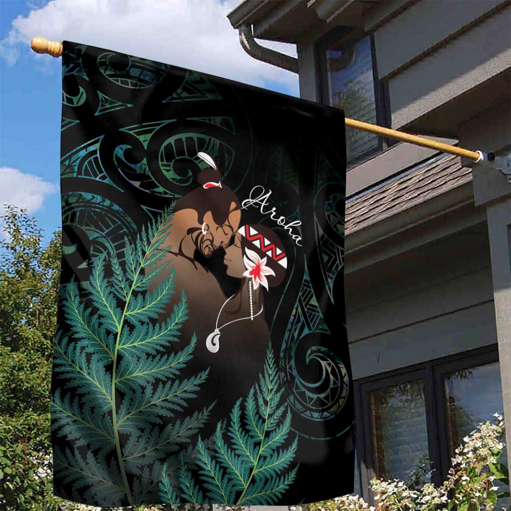 Maori Hongi Valentine Garden Flag Aroha Ahau Ki A Koe LT7 - Polynesian Pride