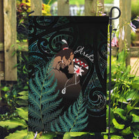Maori Hongi Valentine Garden Flag Aroha Ahau Ki A Koe LT7 Garden Flag Emerald - Polynesian Pride