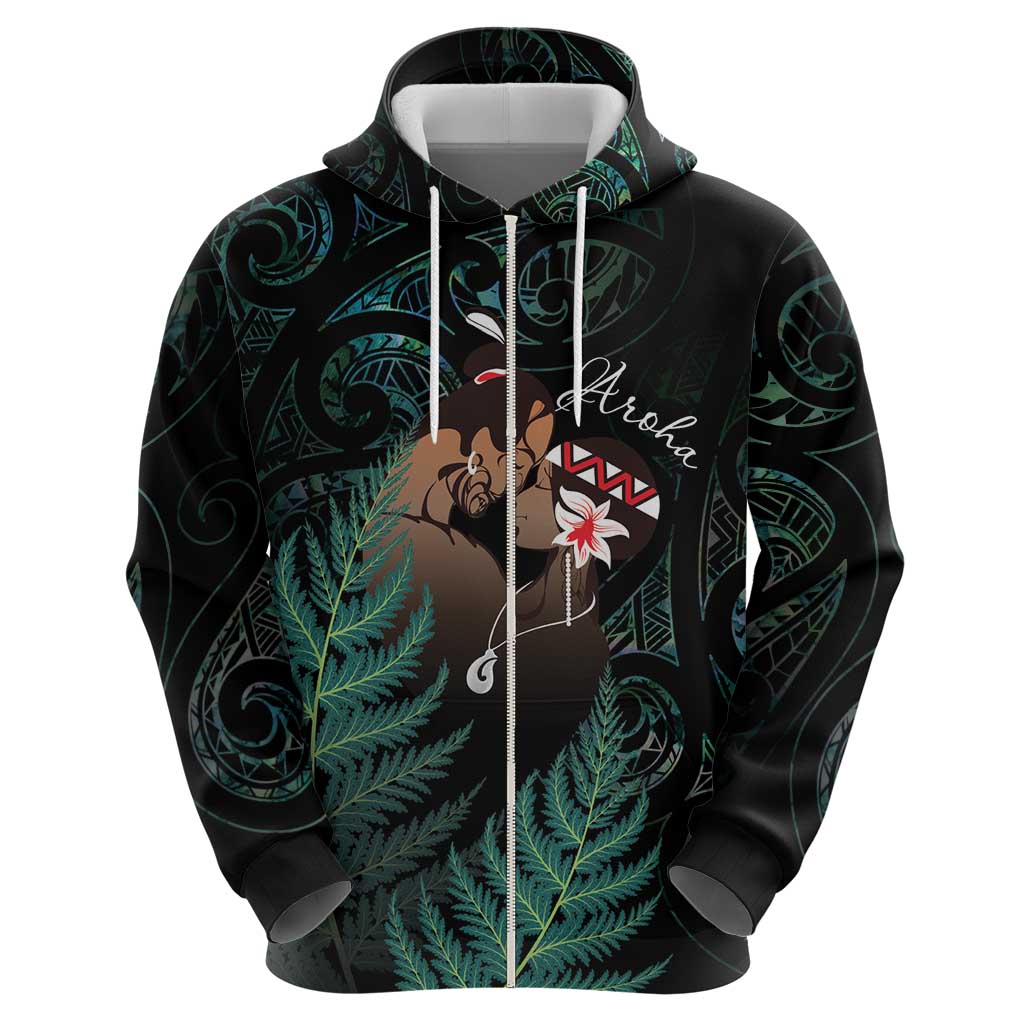 Maori Hongi Valentine Hoodie Aroha Ahau Ki A Koe