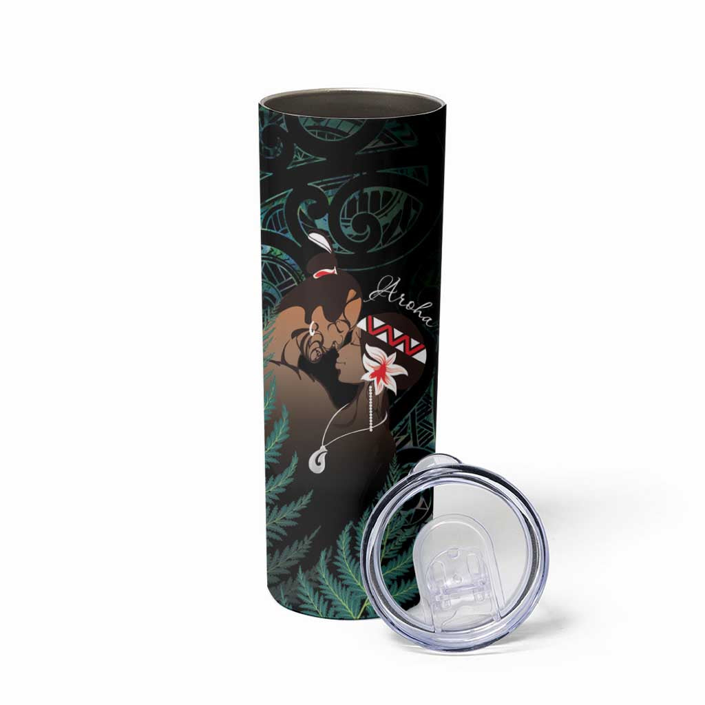 Maori Hongi Valentine Skinny Tumbler Aroha Ahau Ki A Koe