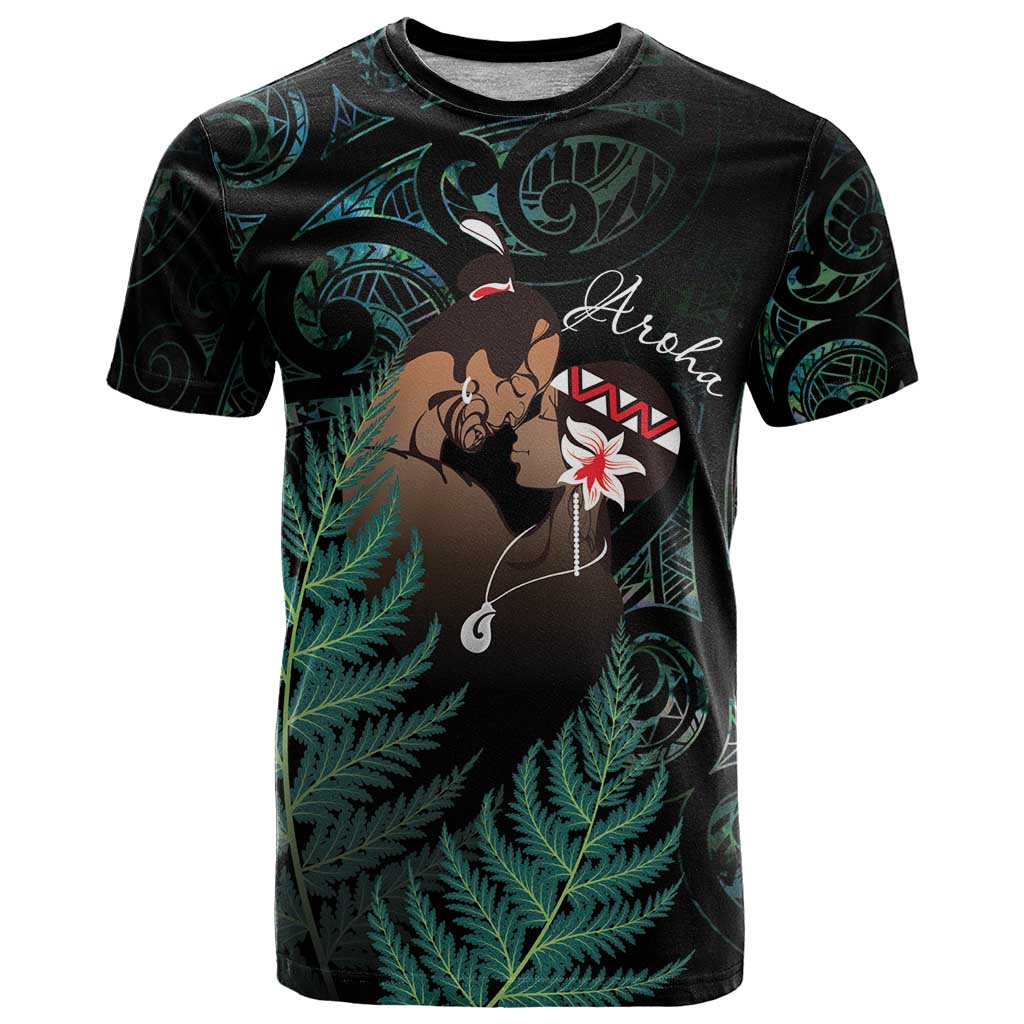 Maori Hongi Valentine T Shirt Aroha Ahau Ki A Koe LT7 Emerald - Polynesian Pride