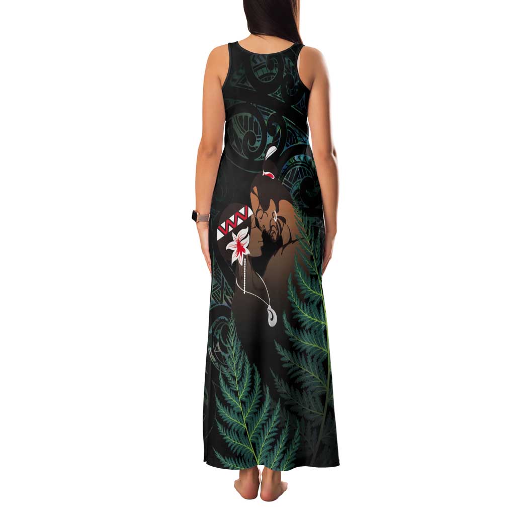 Maori Hongi Valentine Tank Maxi Dress Aroha Ahau Ki A Koe