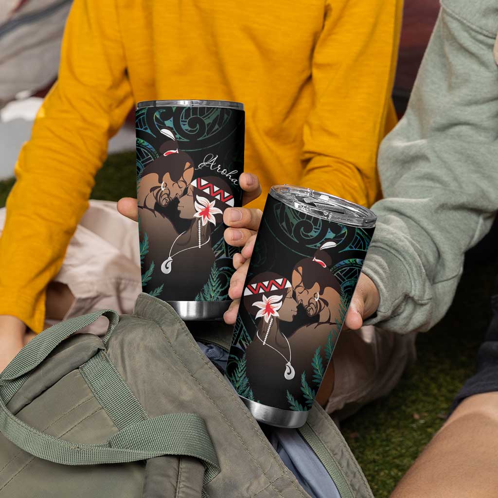 Maori Hongi Valentine Tumbler Cup Aroha Ahau Ki A Koe